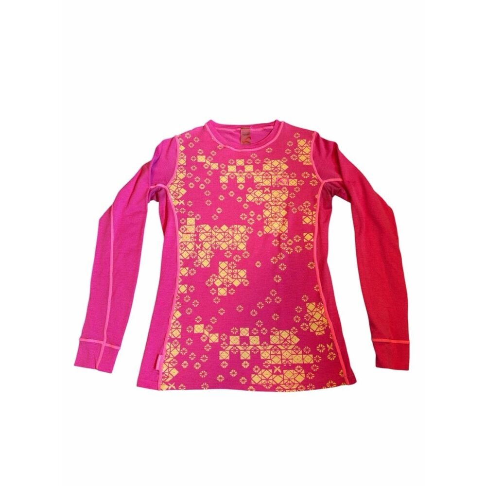 Kari Traa Sweater Hot Pink Wool Modal Blend Nordic Outdoor Knit Pullover